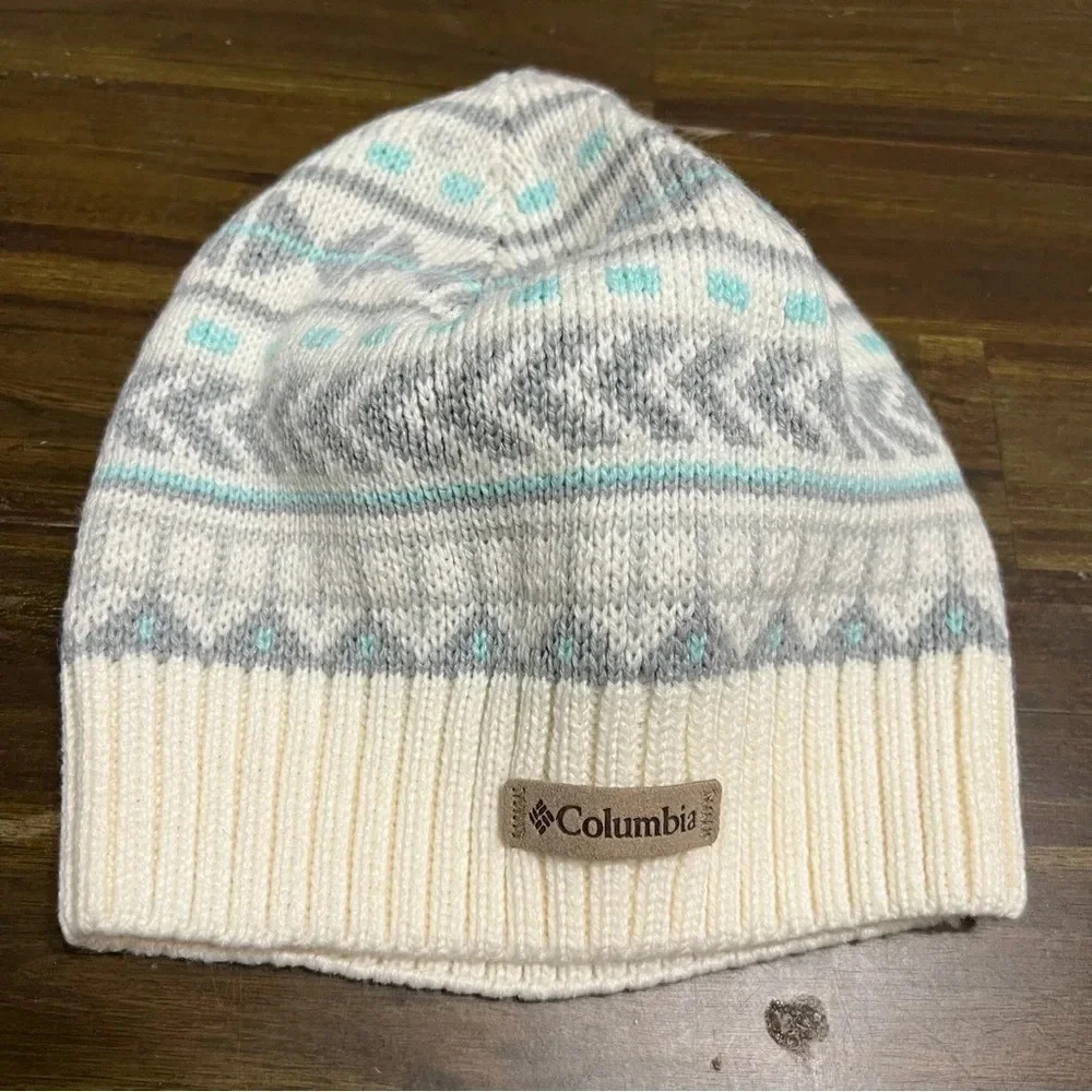 Columbia Fair Isle Turquosi Gray Beanie